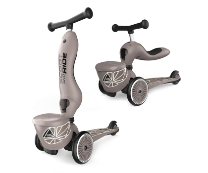 Hulajnoga nieelektryczna Scoot & Ride Highwaykick 1 Lifestyle Jeździk i hulajnoga 2w1 Brown Lines